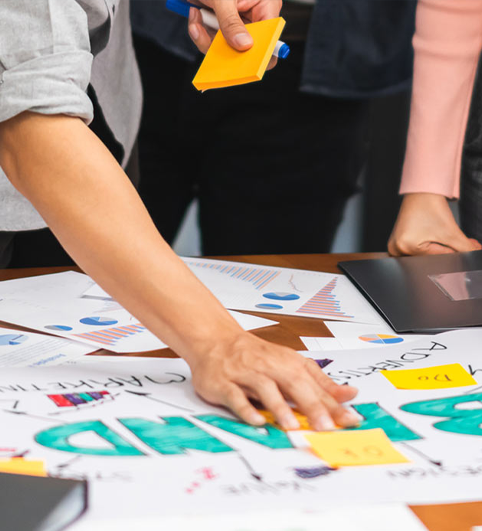 Branding services agency working on visual identity in Dubai